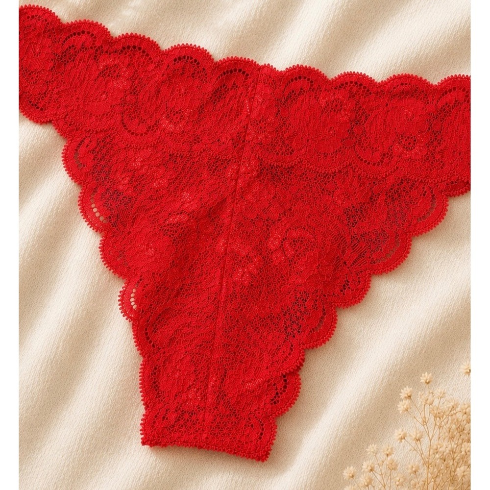 COSABELLA Brazilian Minikini Bow Rossetto Red Lace Panty - Size S / NWT - Picture 5 of 8
